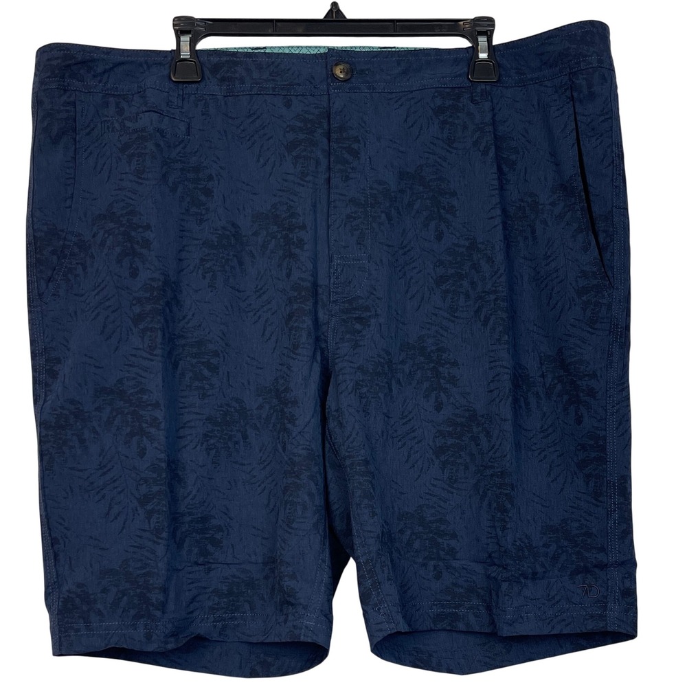 NEW 7 Diamonds Honolua Performance 4 Way Stretch Mens 40 Shorts Blue Palms